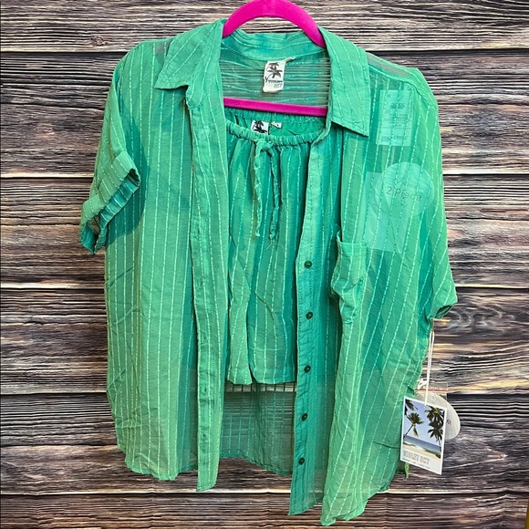 Violet Kay Other - Violet Sky Jade sheer Green 2 pc top and shorts